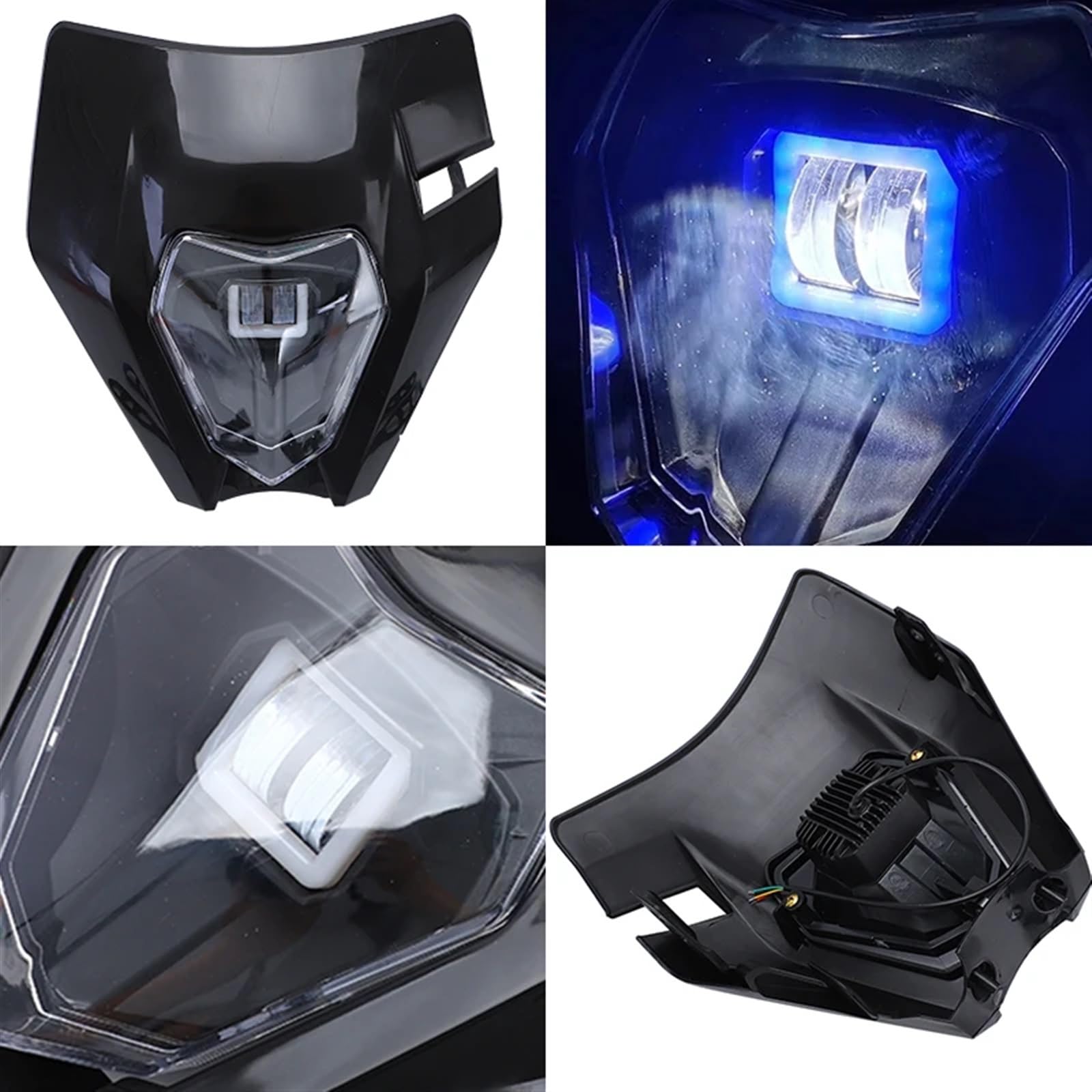 LOTFI Faro LED for motocicleta, linterna for cabeza compatible con KTM EXC EXCF SX SXF XC XCF XCW XCFW 530 450 350 300 250 150 125 (Size : A White)