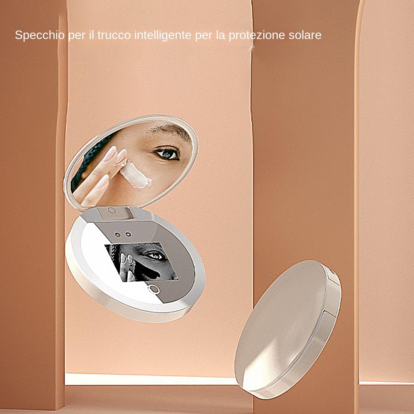Specchio a Luce UV Specchio Pieghevole Portatile con a LED Dimmerabili e