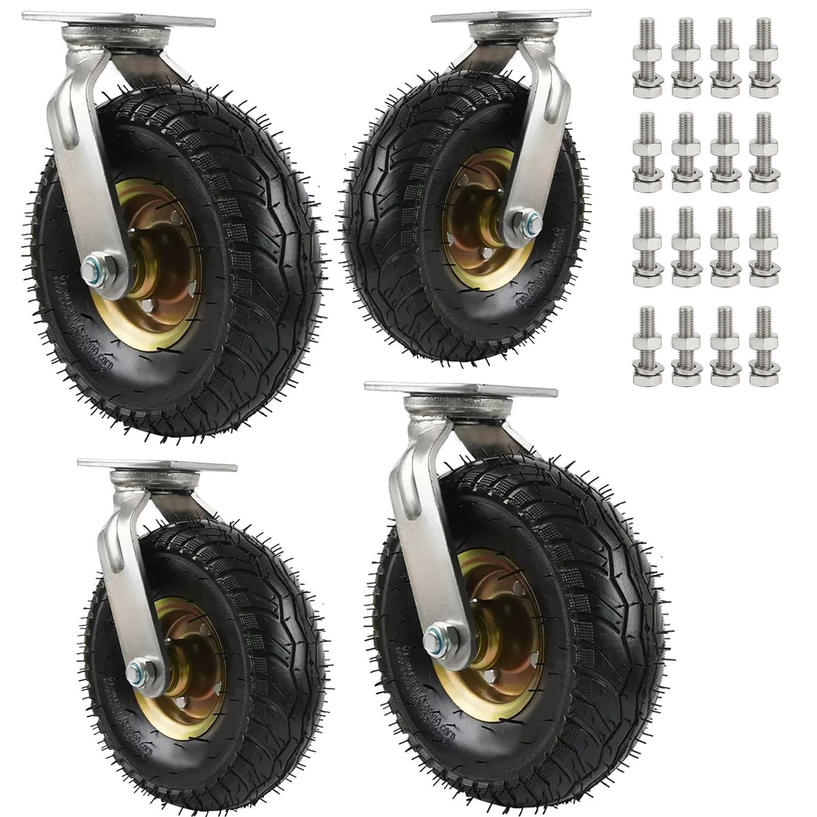 Roulettes pivotantes industrielles en caoutchouc de transport chariot 150kg