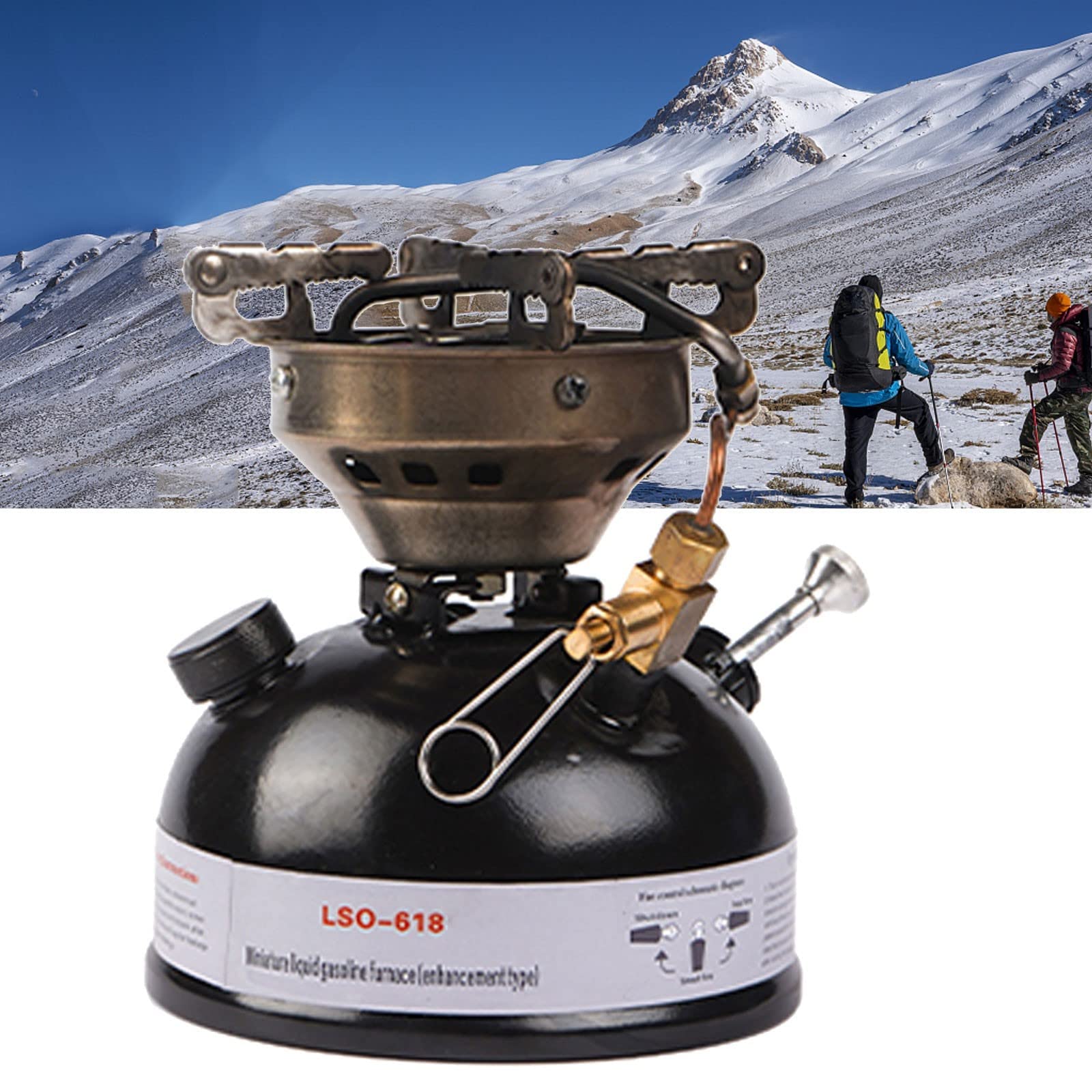 Campingkocher Edelstahl Multi-Fuel Kocher für Picknick, Klettern, Angeln - Diesel, Benzin, Alkohol - Kraftstoffverbrauch 120ml/h