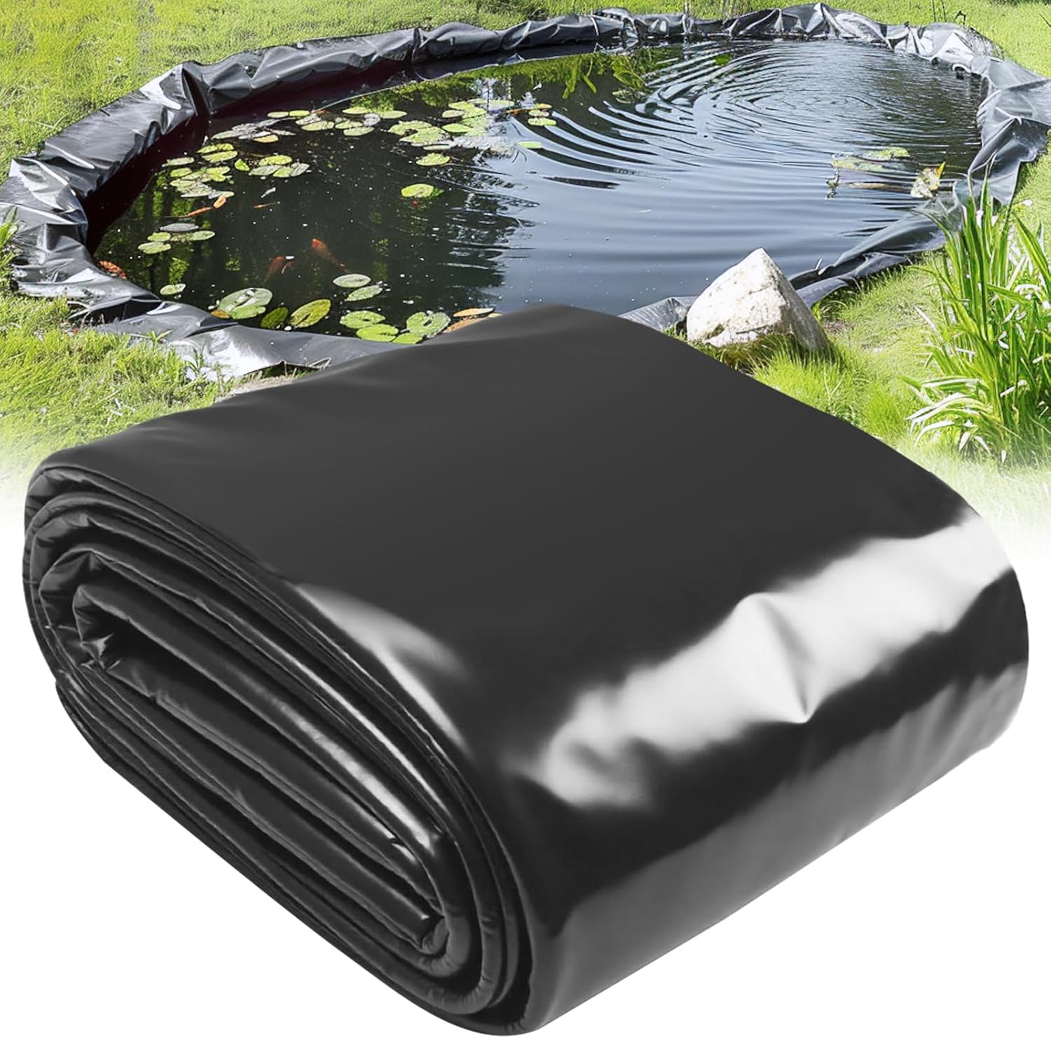 20 x 25 ft pond liner, 20 mil pond liners for outdoor ponds, hdpe pond liner easy cutting puncture resistant, pond liners for water garden fountain waterfall, koi fish aquaculture pond