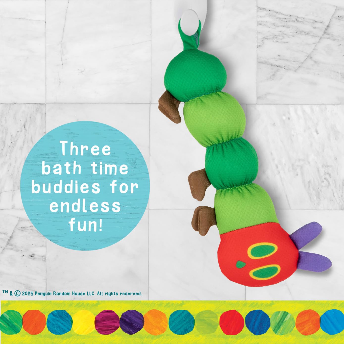 KIDS PREFERRED Eric Carle - Jeu de jouets pour tout-petits de la chenille très affamée, jeu d'eau pour bain, piscine ou plage, jouets de bain flottants pour enfants à partir de 0 ans