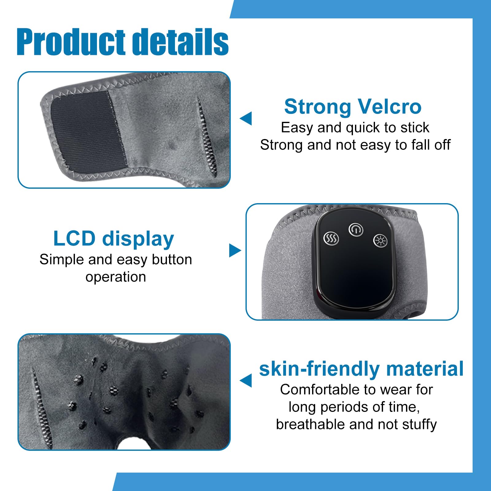 Foot Massager, Wireless 3-in-1 Foot Revive Massager with 3 Vibration Modes & 5 Heat Levels, Portable Heated Ankle Wrap for Both Father and Mother (2pcs) — view 5