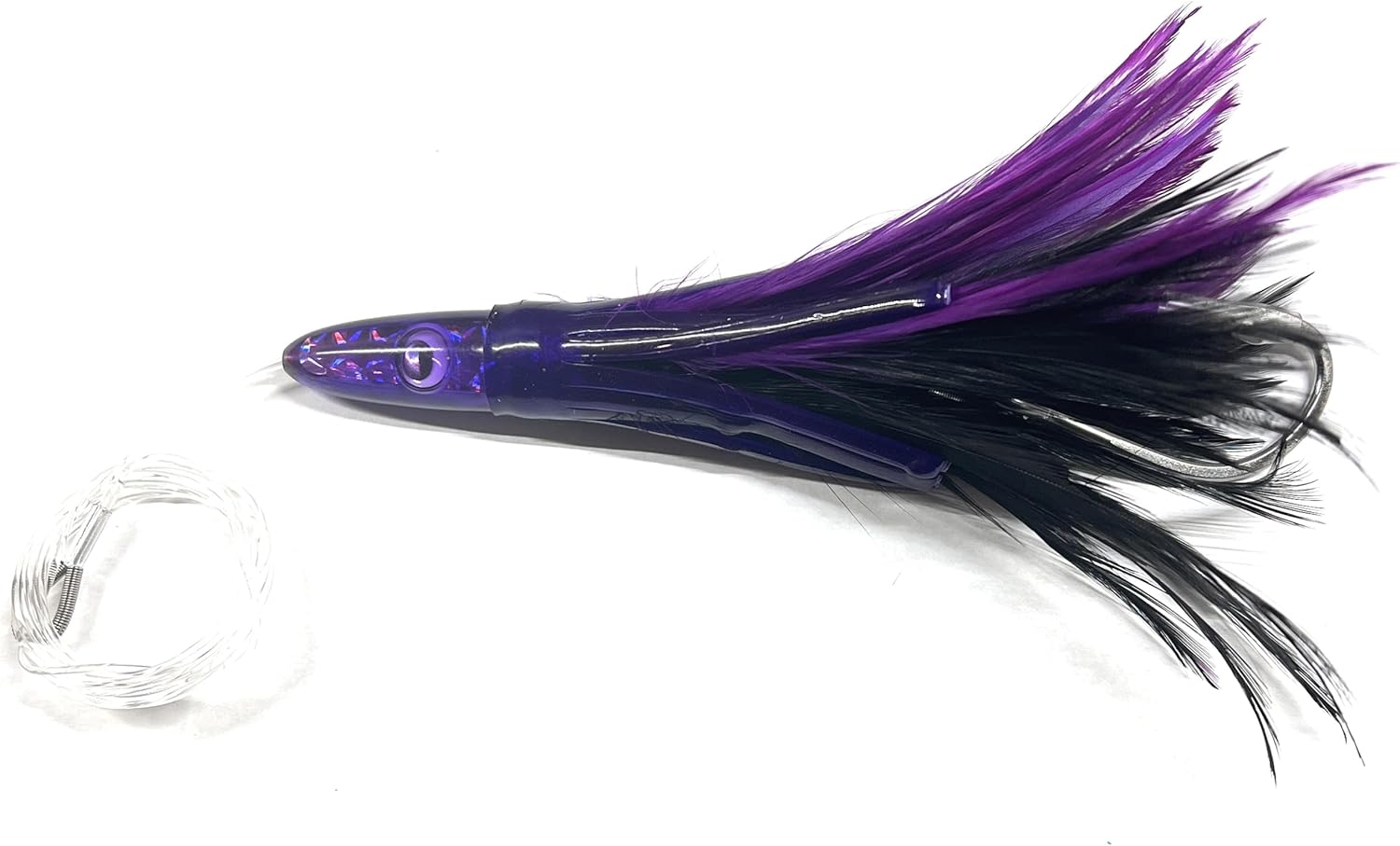 (3 Pack) Tuna Feather Offshore Fishing Lures 6" Long 150lb Leader Dolphin Yellow Fin Tuna Mahi Wahoo Saltwater Trolling Fishing Lures Stainless Hooks. Flash Resin Head for Unmatched Offshore trolling