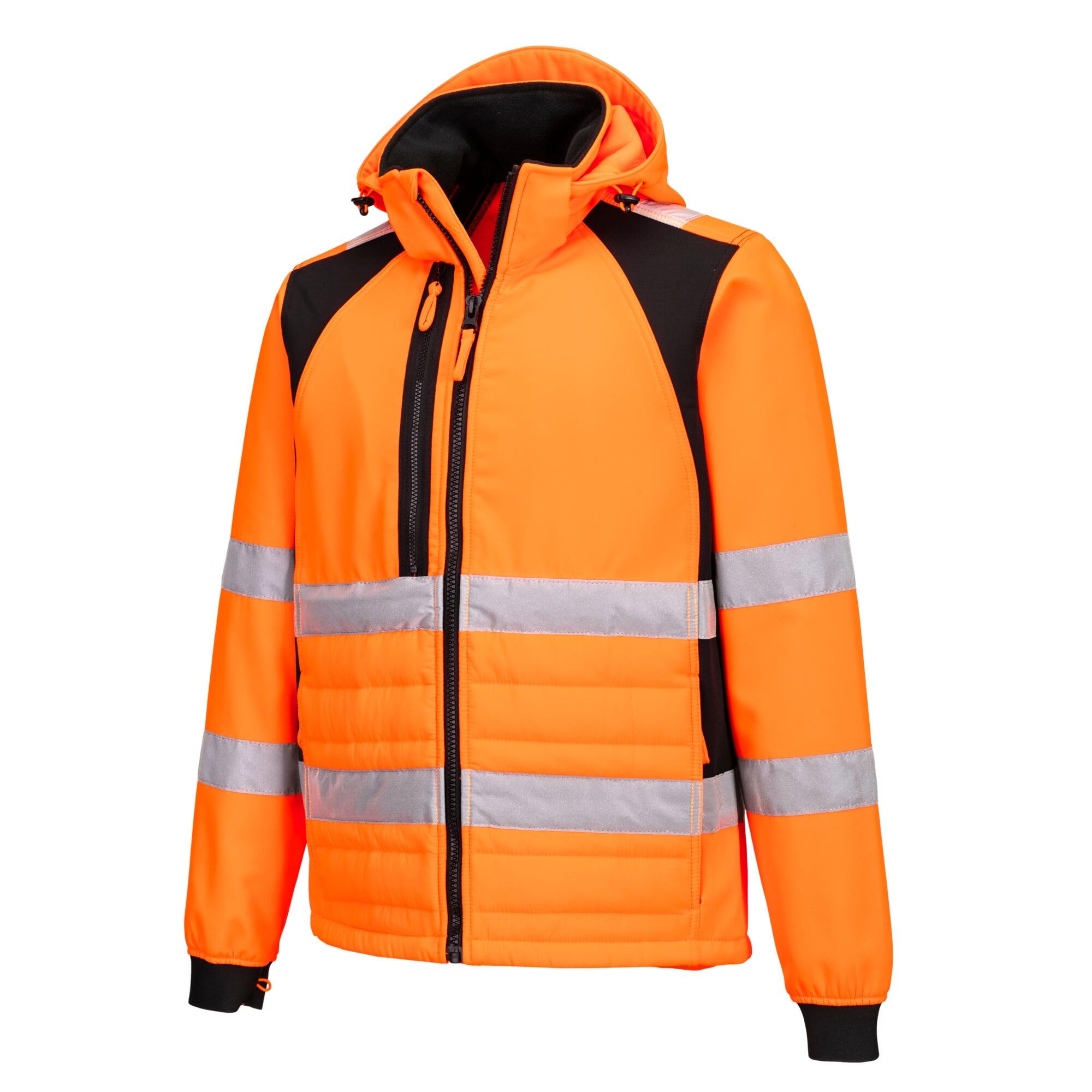 Portwest CD863 WX2 Eco Hi-Vis Hybrid Veste imperméable | Réfléchissant, haute visibilité, coupe-vent, respirant, isolant, capuche