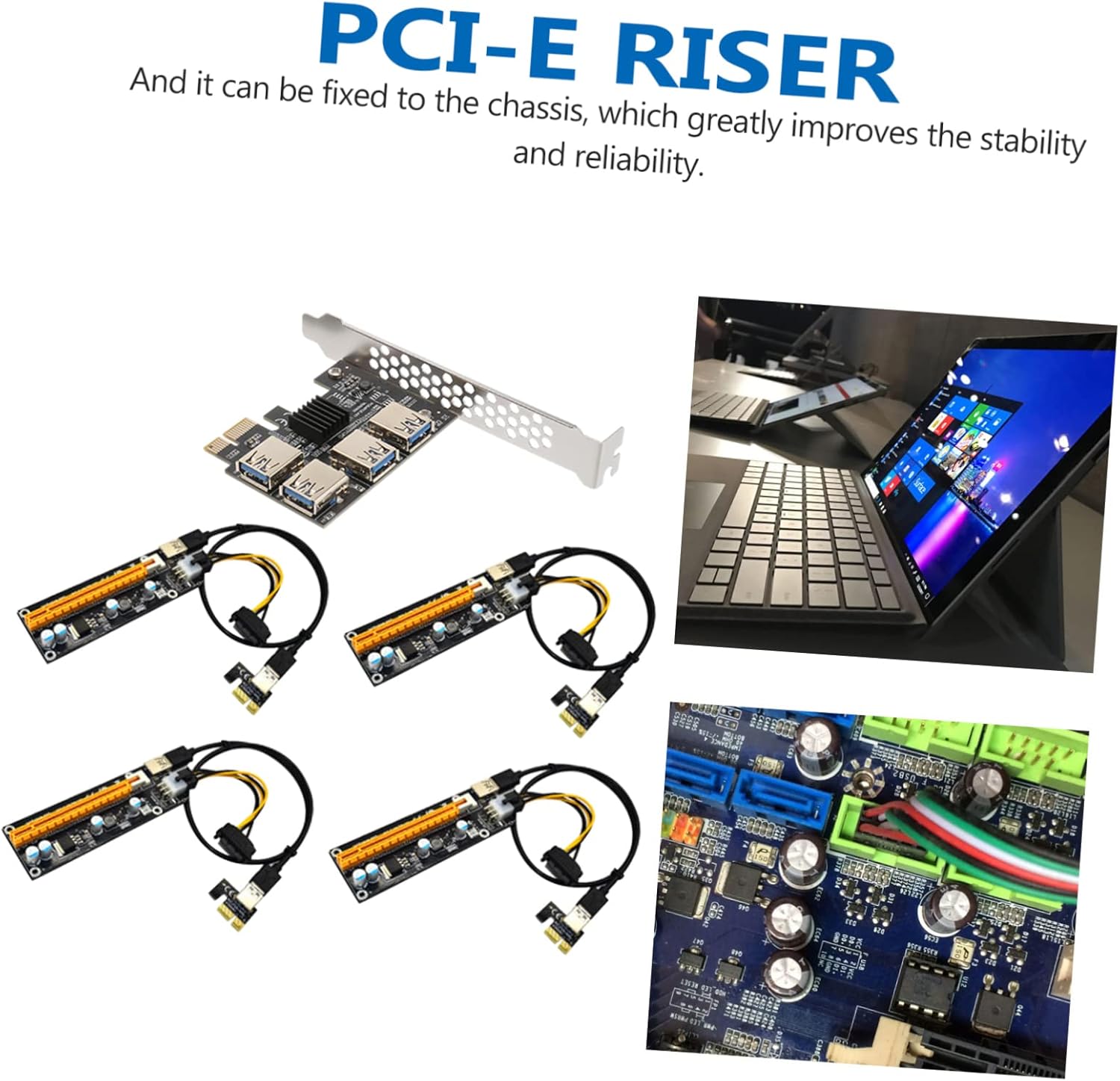Angoily Pci-e to USB Riser Card Expandable Pci Express Adapter Plated Connectors for Enhanced Data Integrity Reliable Multi-Port Pcie USB Hub for Mining and Gaming