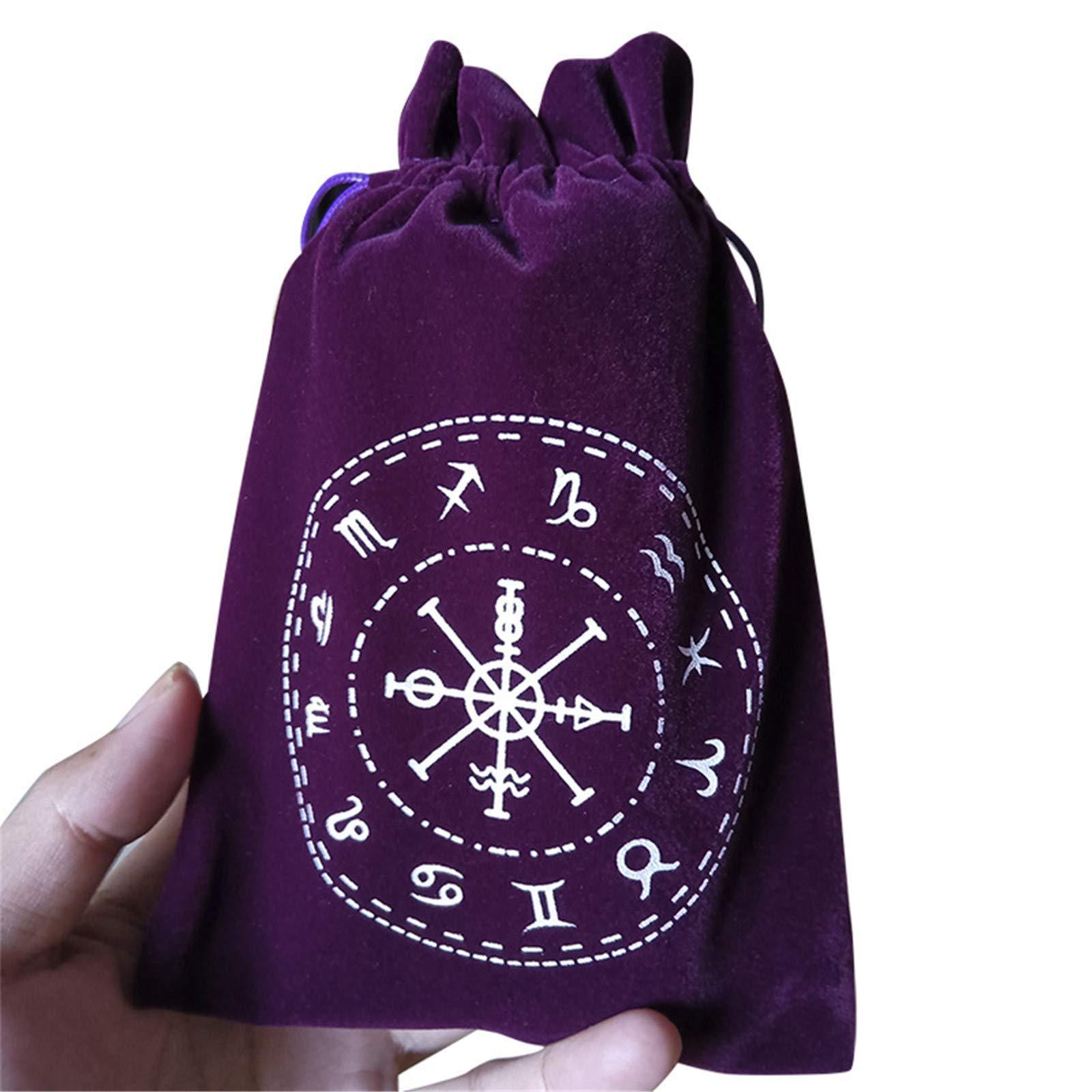 Lot De 2 Pochettes Velours Pour Cartes De Tarot – Motifs Constellations, Arbre De Vie Et Runes, Idéal Pour Ranger Et Voyager