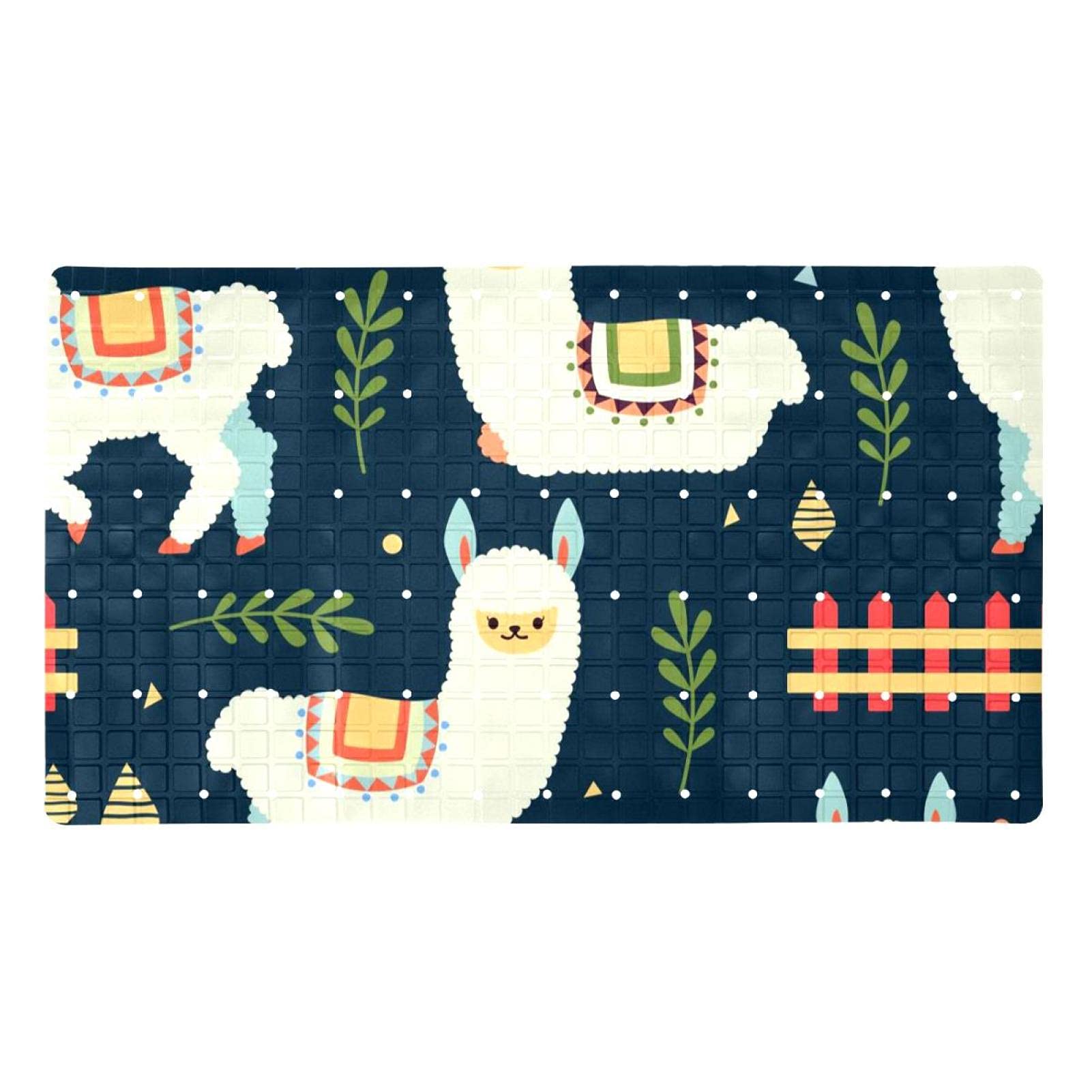 Tapis de baignoire antidérapant alpaga 40x70 cm avec ventouses