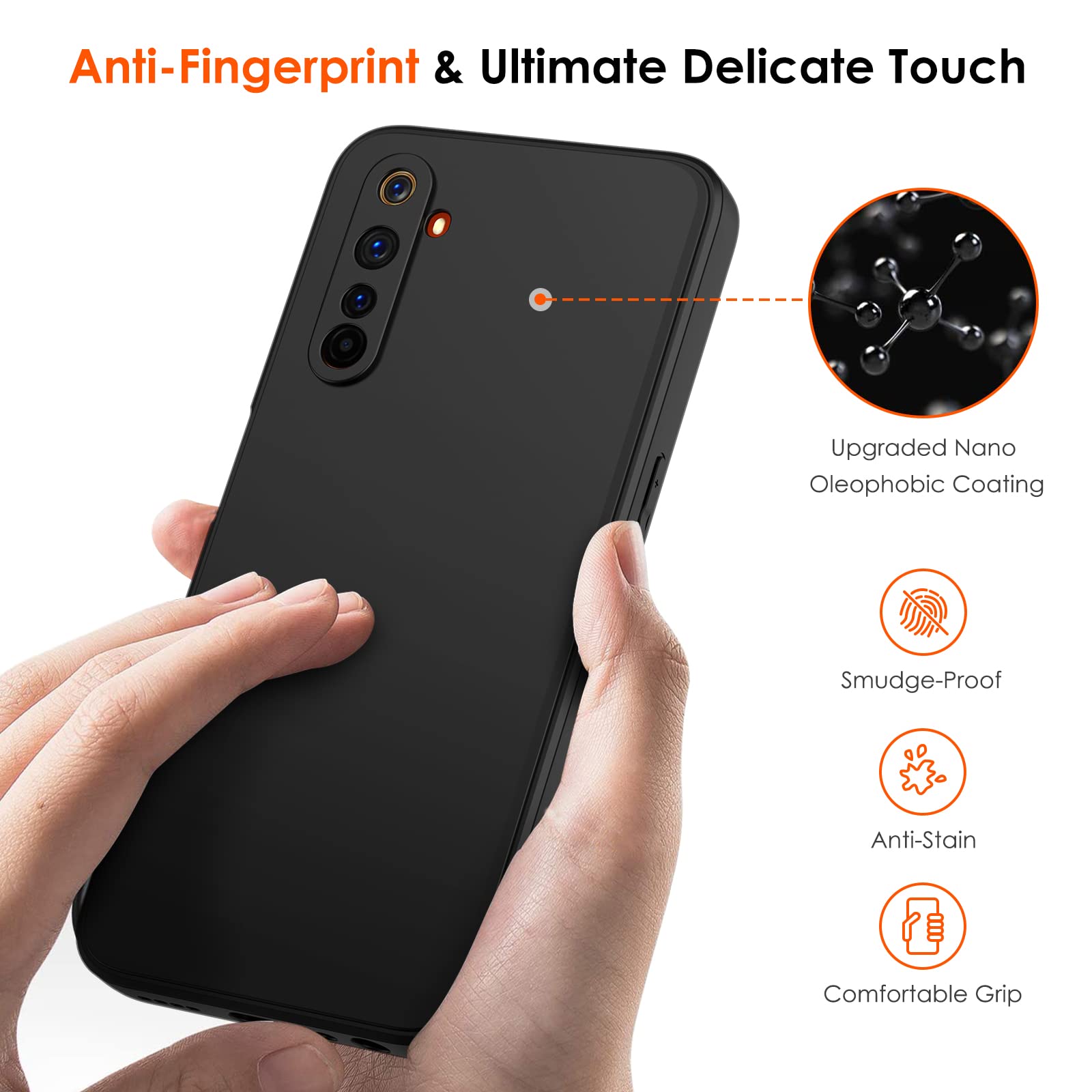 Ivoler Silikonhülle Für Realme 6 Pro – Matte Schwarze TPU-Hülle Mit Kameraschutz, Ultra Dünn