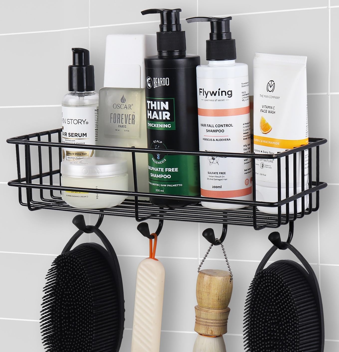SaleOn Black Wall Shelf for Bathroom & Kitchen, Self Adhesive Bathroom Shelve, Wall Mounted Bathroom Shelf Rust Free, Metal Rack for Kitchen & Bathroom, Wall Mounted Racks for Storage (B0CGMF5ZTX) Amazon Price History, Amazon Price Tracker