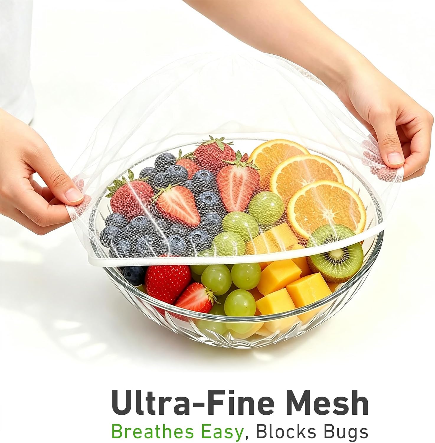 10Pack Mesh Food Covers, Elastic Reusable for Outside Bowls