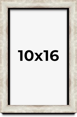 Marco de caja de sombra de 10 x 16 pulgadas, color plateado, marco de exhibición contemporáneo de madera real de 1.625 pulgadas de profundidad,