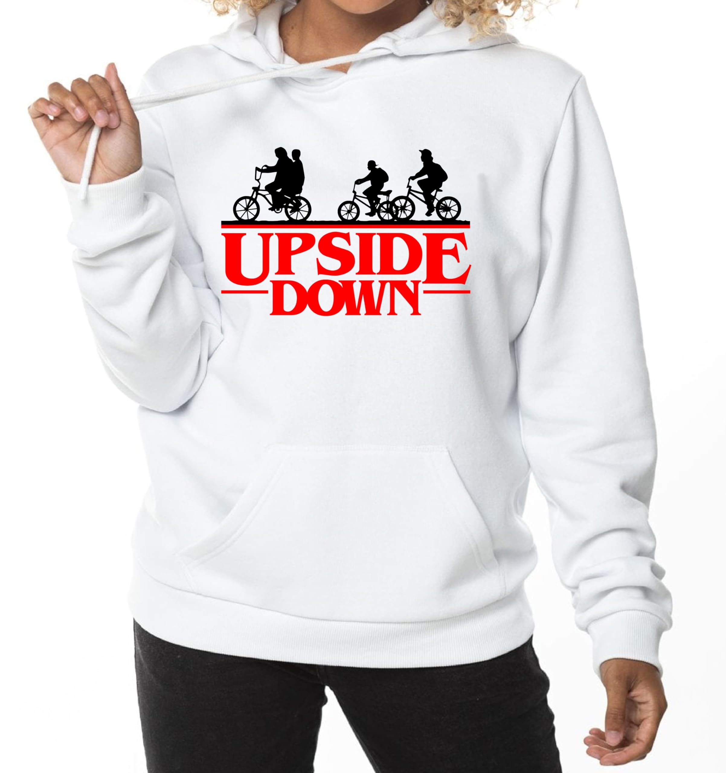 El Desván Nerd Upside Down Sudadera con Capucha Mujer