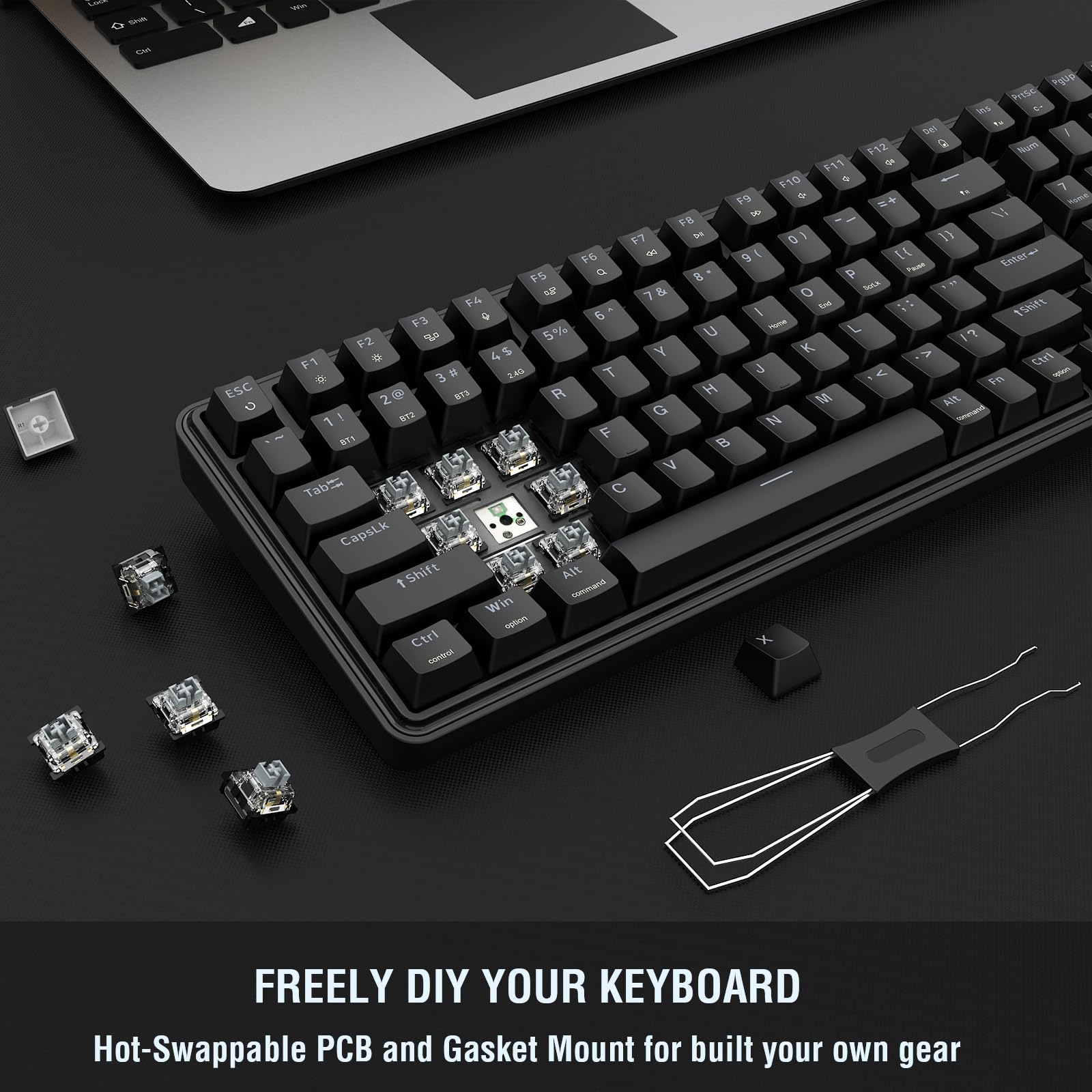 Redragon S162 Combinación de teclado y ratón inalámbrico para juegos de 3 modos, 99 teclas K744 RGB y 8000 DPI M693 para juegos