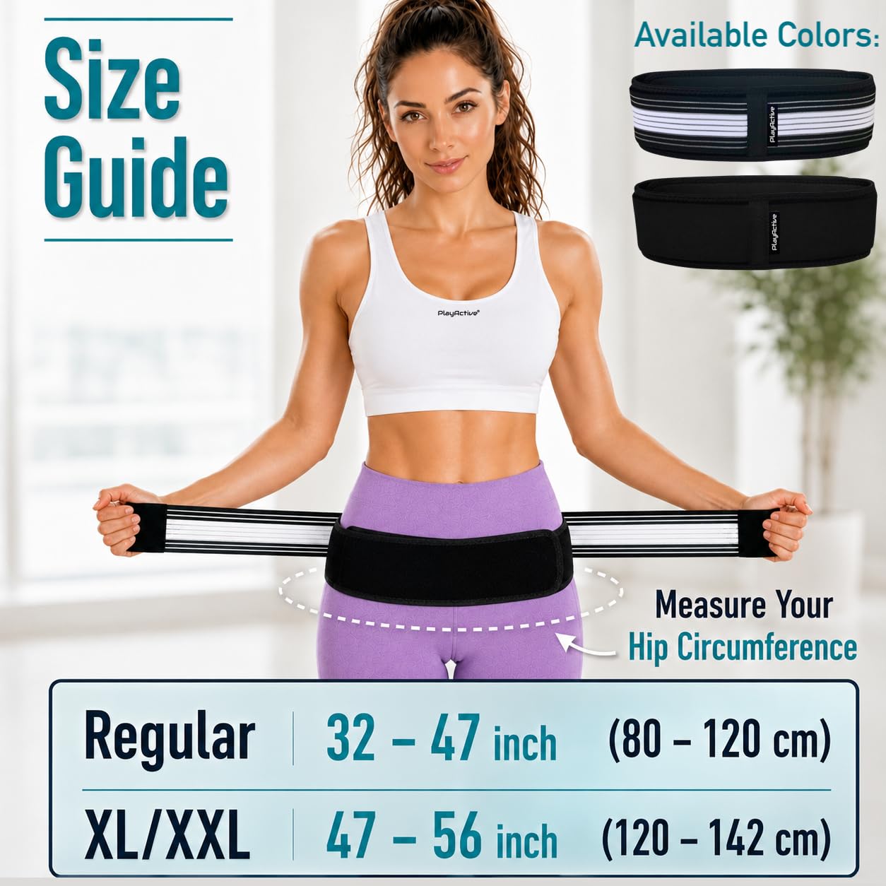 PlayActive Cintura Sacroiliaca SI,Tutore per la parte bassa della schiena per uomini e donne,Bretelle per il dolore dell'anca,Cintura trocantere,Sciatica Pelvi lombare sollievo dal dolore (XL-XXL)