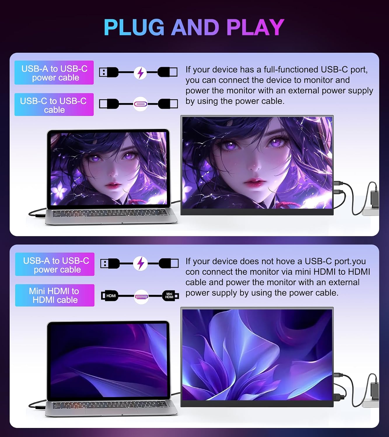 4K Portable Monitor 15.6" 3840x2400 UHD USB-C HDMI 100% NTSC 1500:1 Display, 100% Adobe RGB IPS Computer Gaming HDR Monitor w/Speakers & Kickstand for Laptop Xbox PS5 Switch PC Phone