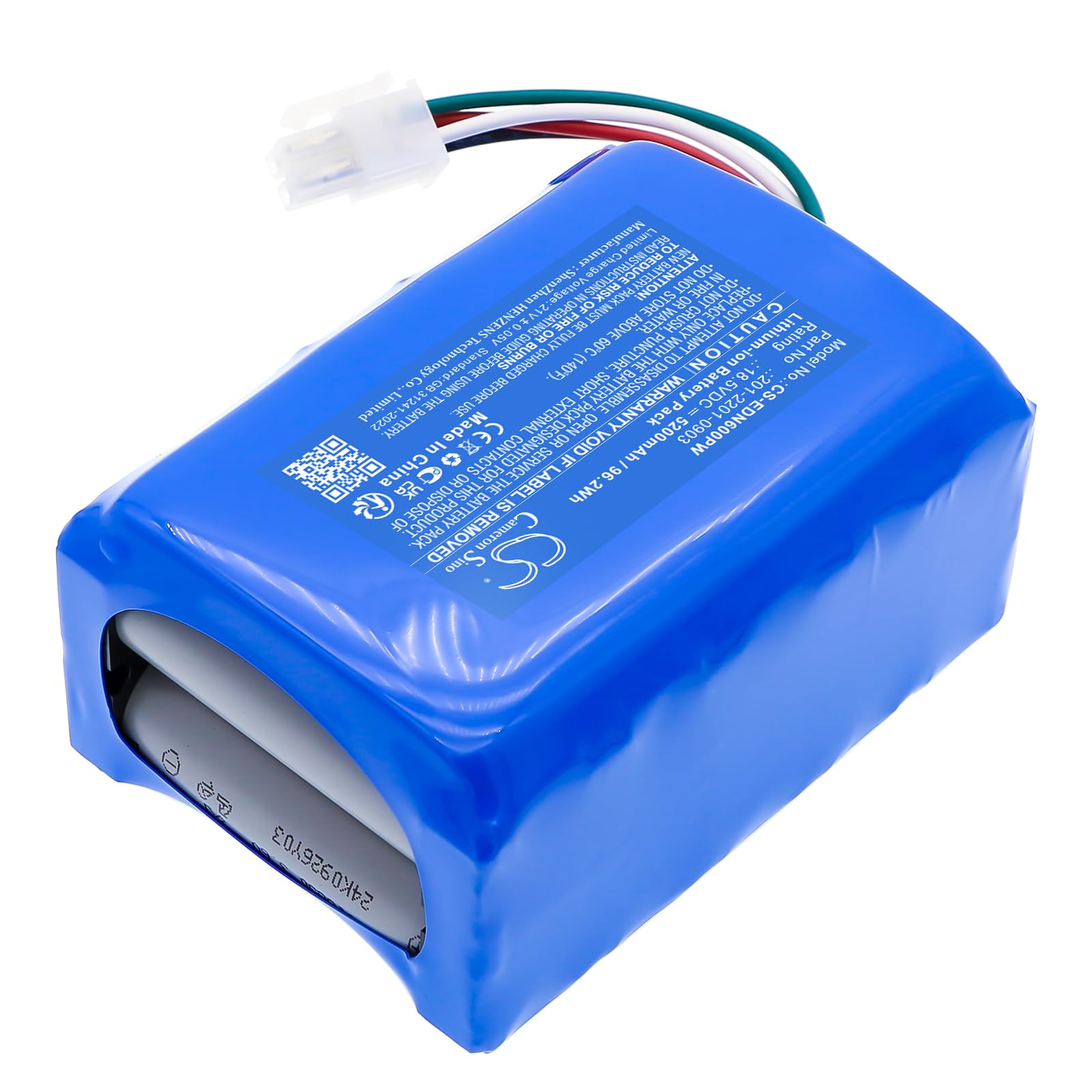 TECHTEK Batteria 5200mAh compatibile con [Ecovacs] BAIZE, G1-800, G1-800G, GOAT G1, GOAT G1 1600, Goat G1-800G, Goat G1-800W, GX, O1200 RTK, O800 RTK, GX-600, MPB11, MPB12 sostituisce 201-2201-0903