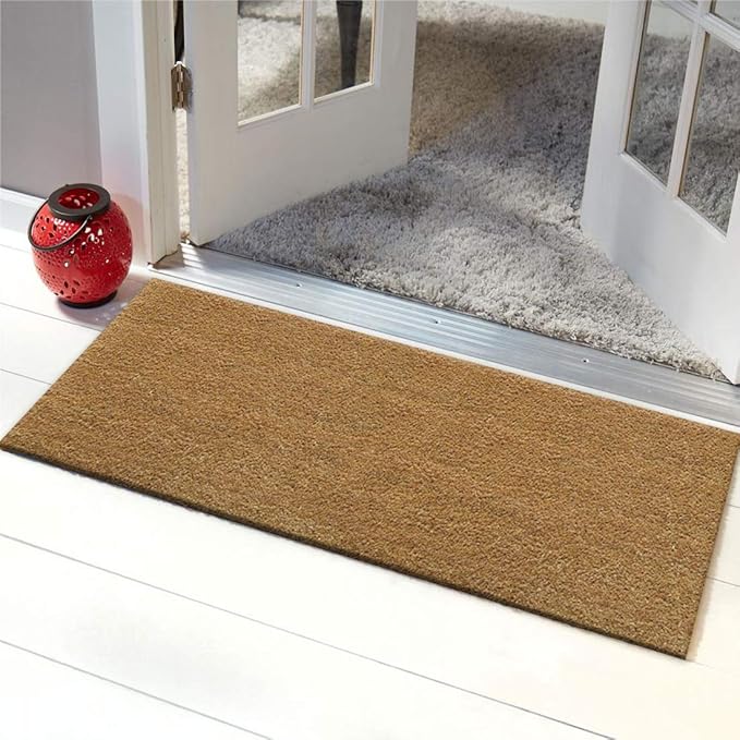 ATMAH Plain Coir Doormat, (60Cm X 120Cm, Beige)