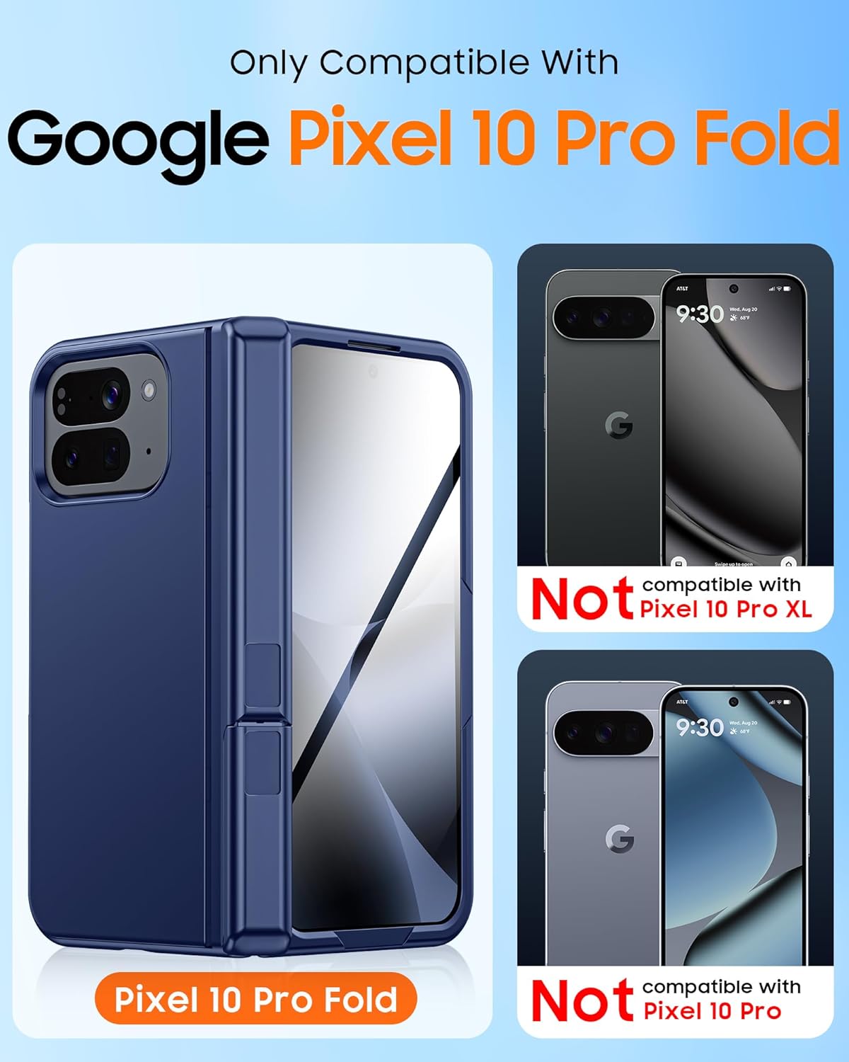 CENMASO Magnetic for Google Pixel 10 Pro Fold Case with Stand,Fit for Magsafe, Hinge Protection, Built-in Dual Hidden Kickstand, Screen Protector, Shockproof Phone Case for Pixel 10 Pro Fold (Blue)