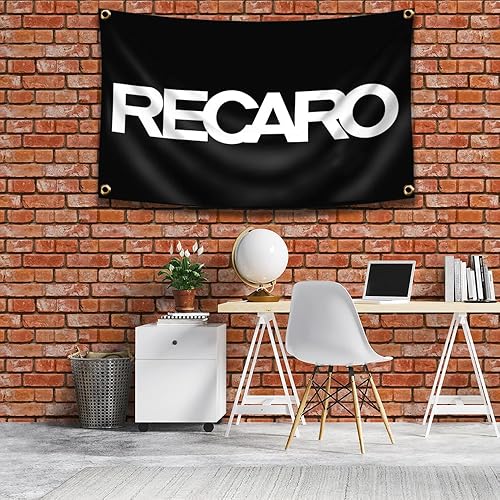 Miniatura 4 de ENMOON Recaros - Tapiz de pared para asientos de automovilismo (3 x 5 pies, poliéster 150D) para decoración de pared de garaje