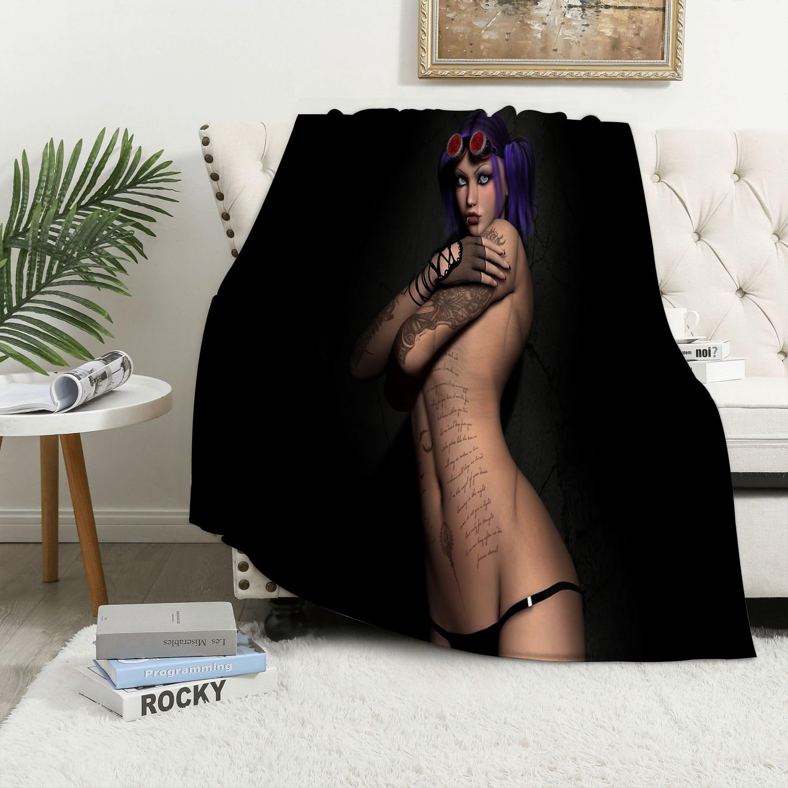 Maapchp Model Cyberpunk Style. - A8 Flannel Fleece Blanket Throws For Sofa Fluffy Blanket Bed Throw For Bedroom Model Cyberpunk Style. Blanket For Bed, Couch,Car 60X80in