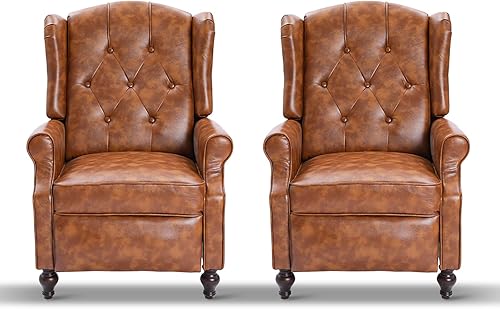 Miniatura 15 de Silla Reclinable Wingback - Sillón Reclinable Acolchado - Silla Reclinable de Masaje con Calor - Sillón Reclinable de Tela Push Back con Control