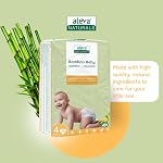 Couches pour bébés en bambou hypoallergéniques Aleva Naturals, ultra douces, amies des peaux sensibles, biodégradables, jetables - Taille 4 (20-30 lb / 9-13 kg), 26 unités, non blanchies