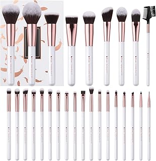 DUcare Professionellt sminkborstset i 27 delar, förstklassigt sminkborstset med Kabuki-foundationsminkborste concealer, ögonskugga, presenter för kvinnor - Amazon Deal & Rabatt
