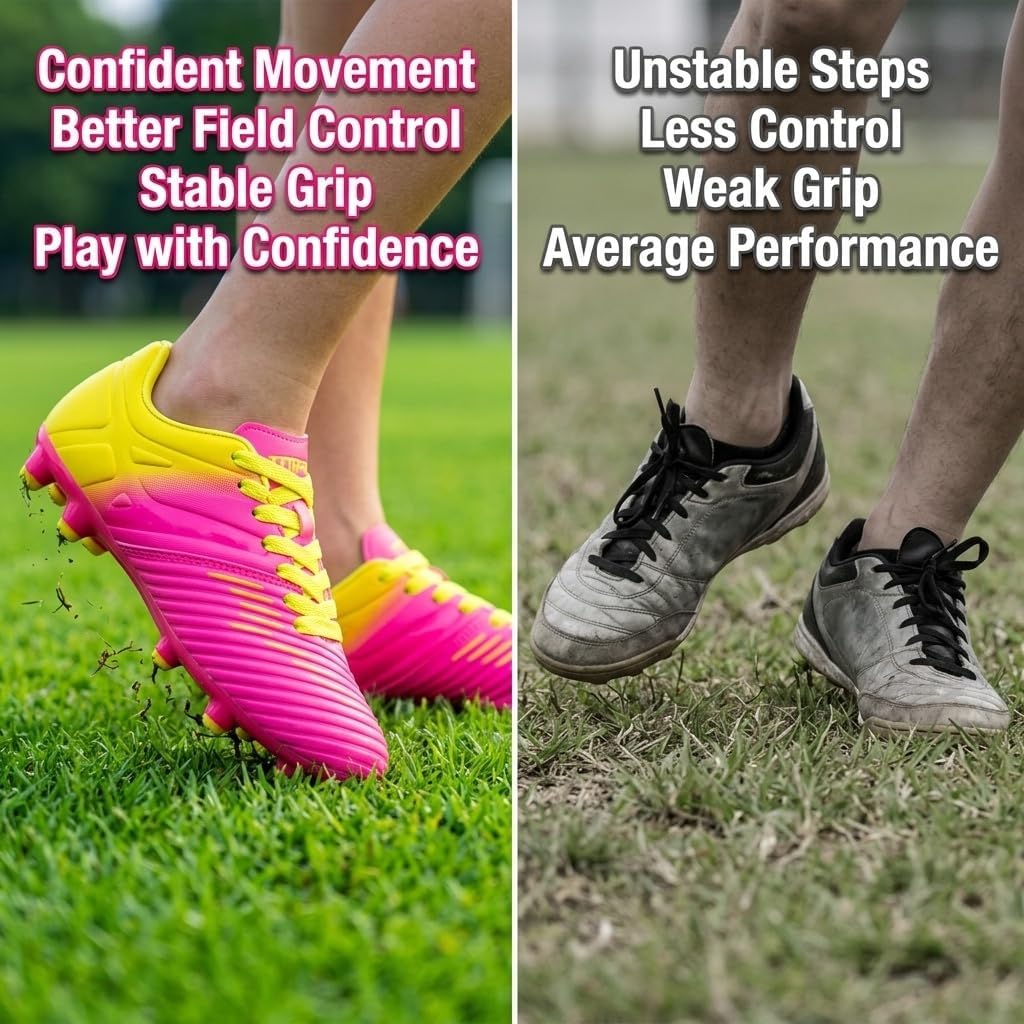 Vizari Liga FG Soccer Cleats for Kids | 100% Synthetic Football Cleats for Comfortable Wear | Water Resistant Two Tone Soccer Shoes with Anti-Stretch Lining for Flexible Indoor and Outdoor Play
