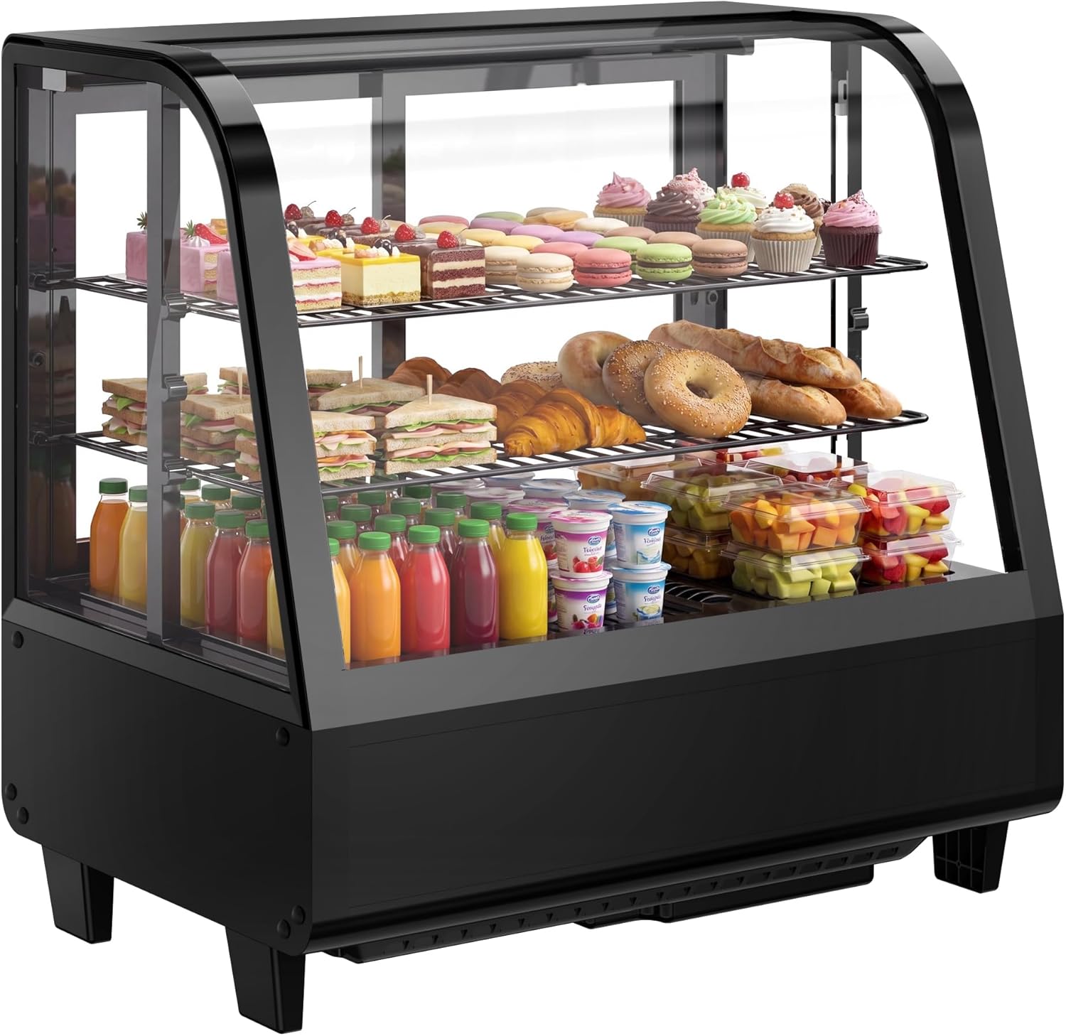 Upstreman Countertop Pastry Display Refrigerator, 3.5 Cu.Ft Commercial Cake Display Refrigerator, Bakery Showcase with LED Light, Digital Thermostat, for Café, Restaurant, Store (CD35)
