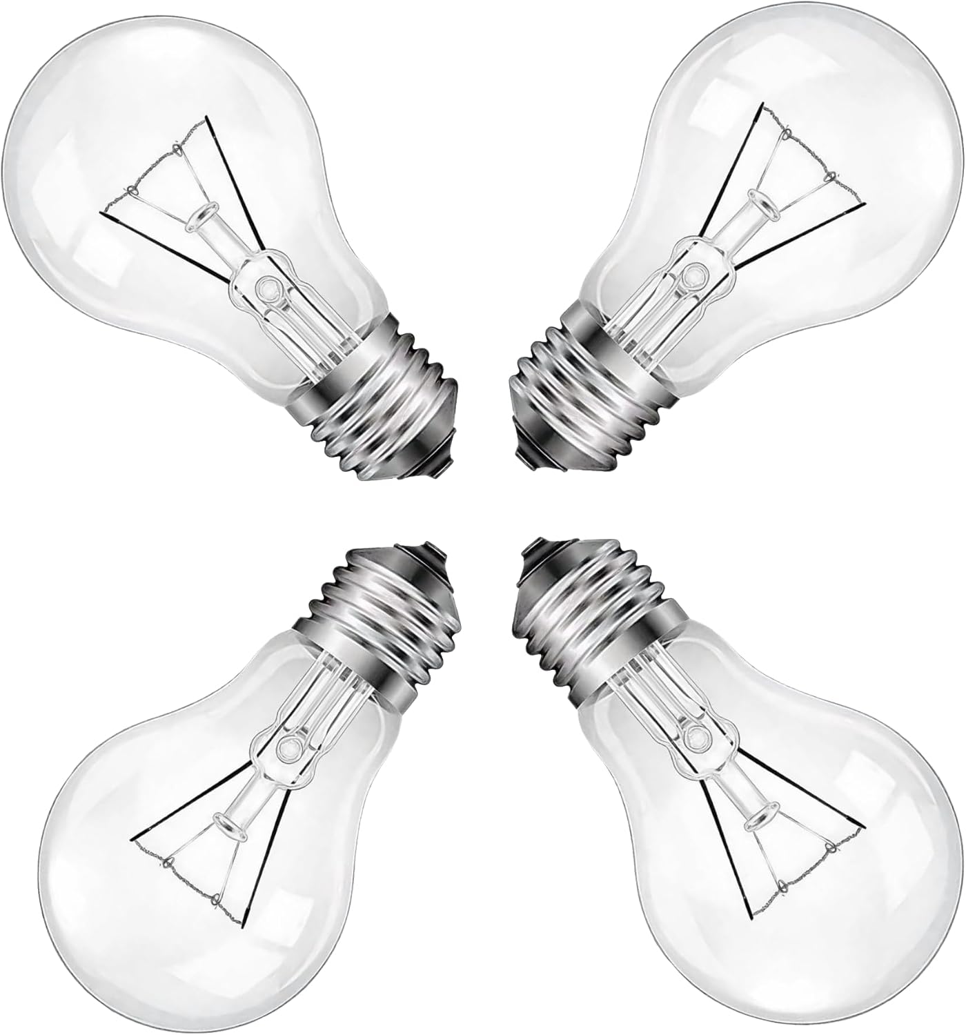 A19 60W Incandescent Bulb,60 Watt Incandescent Light Bulbs,110-130V,540 lumens,E26 lamp Base,Suitable for Multiple Home scenarios（4 Pack
