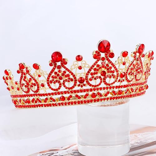 Miniatura 10 de TOBATOBA Tiaras y coronas de cristal para mujeres y niñas, tiara de princesa con diamantes de imitación, corona de reina real, tiaras de boda para