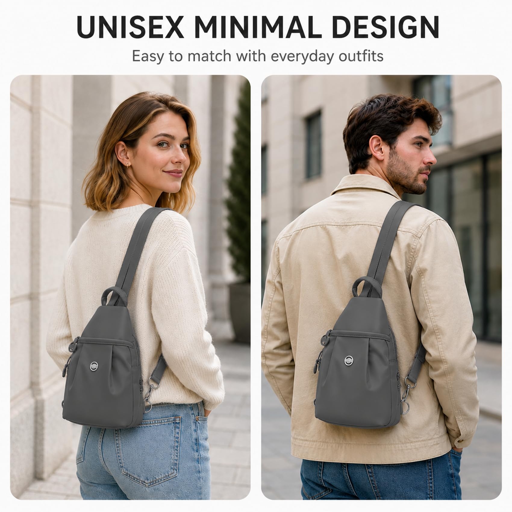 Sac à Dos Femme Antivol Petit Imperméable Léger, Mini Sac Bandoulière 2 en 1 Oxford Élégant, 21×14×30cm Sac à Dos Ville Travail Voyage Unisexe