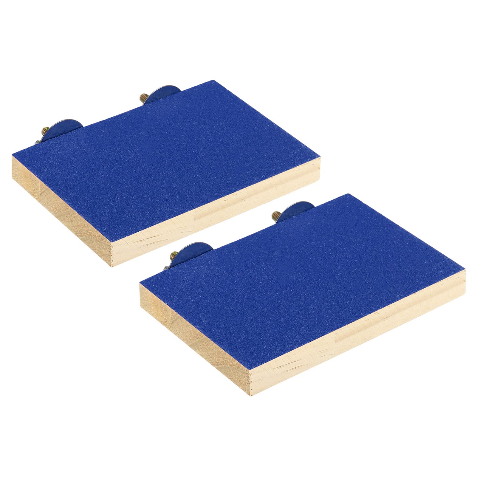 PATIKIL Pájaro Percha Soporte Plataforma, 2 Paquete Madera Apoyo Juegos Patio Garra Molido Limpiar para Pequeño Pájaro Loro Agapornis Periquito Cacatúa Jaula Accesorios, Azul