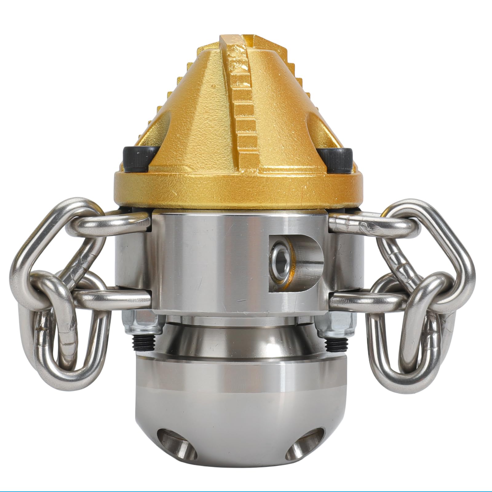 3/8 NPT＞70 L/min Sewer Jetter Rotating Nozzle, with Stainless Steel Chain Alloy Cutter Head &amp; Ceramic Nozzle 2560 PSI Efficient Crushing for Blockage Root Mud Removal