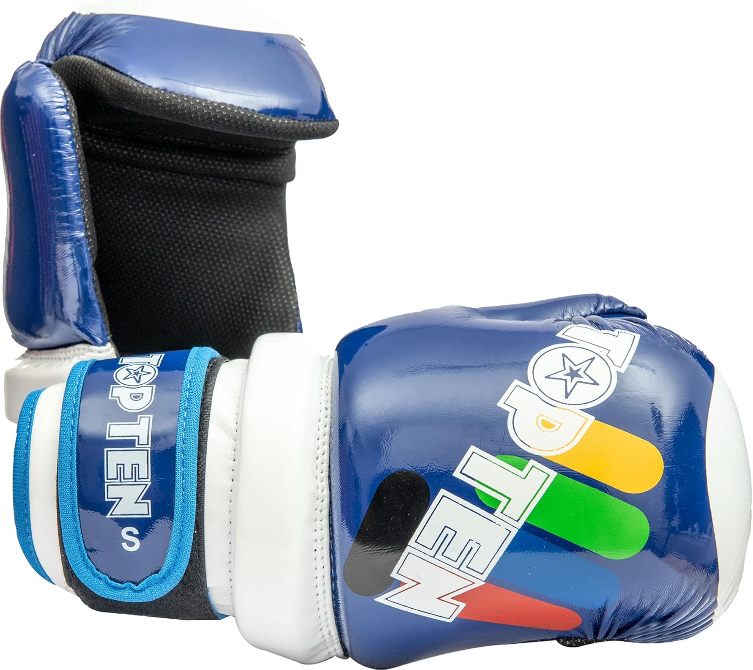 Top Ten Glossy Block ITF Pointfighter Gloves Blue