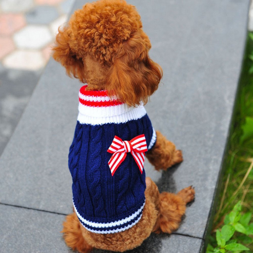 Amazon | ペット服 ペット用品 かわいい セーター 犬 小型犬 中型犬 紅
