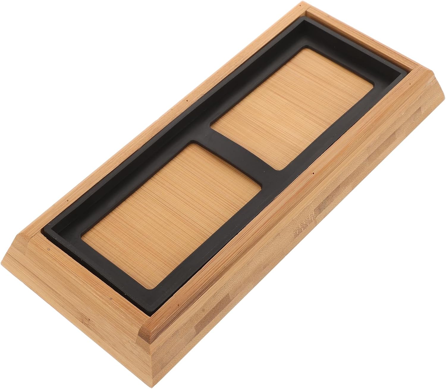 Yardwe Bamboo Whetstone Holder with Non-Slip Rubber Base, Ideal for Home Kitchen Knife Sharpening Stone, 8.46x3.74x0.98 Inch