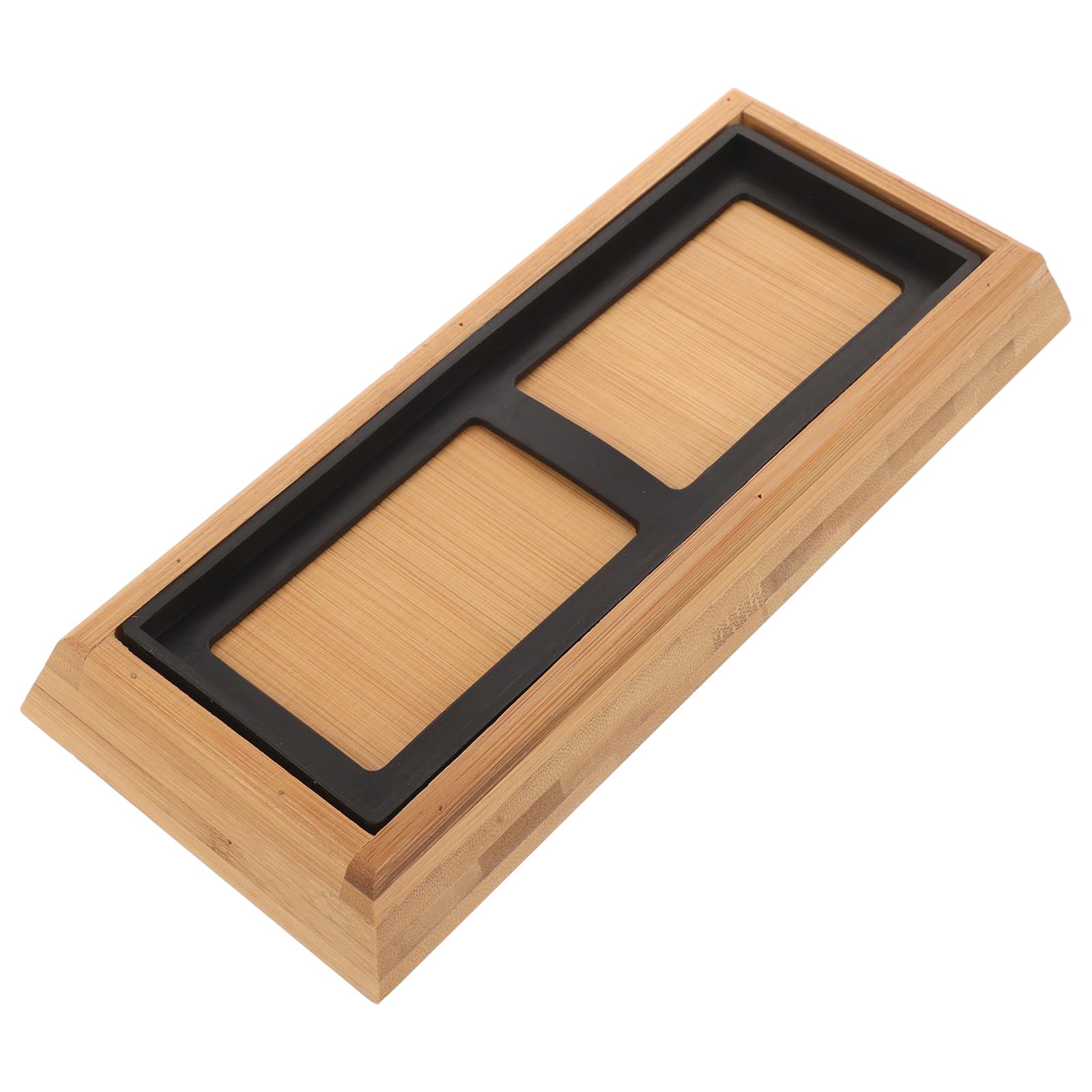 Yardwe Bamboo Whetstone Holder with Non-Slip Rubber Base, Ideal for Home Kitchen Knife Sharpening Stone, 8.46x3.74x0.98 Inch