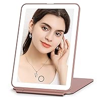 Vista 35 de FUNTOUCH - Espejo de maquillaje de viaje, recargable, con 72 luces LED, portátil, 3 modos de iluminación, pantalla táctil regulable, de tocador