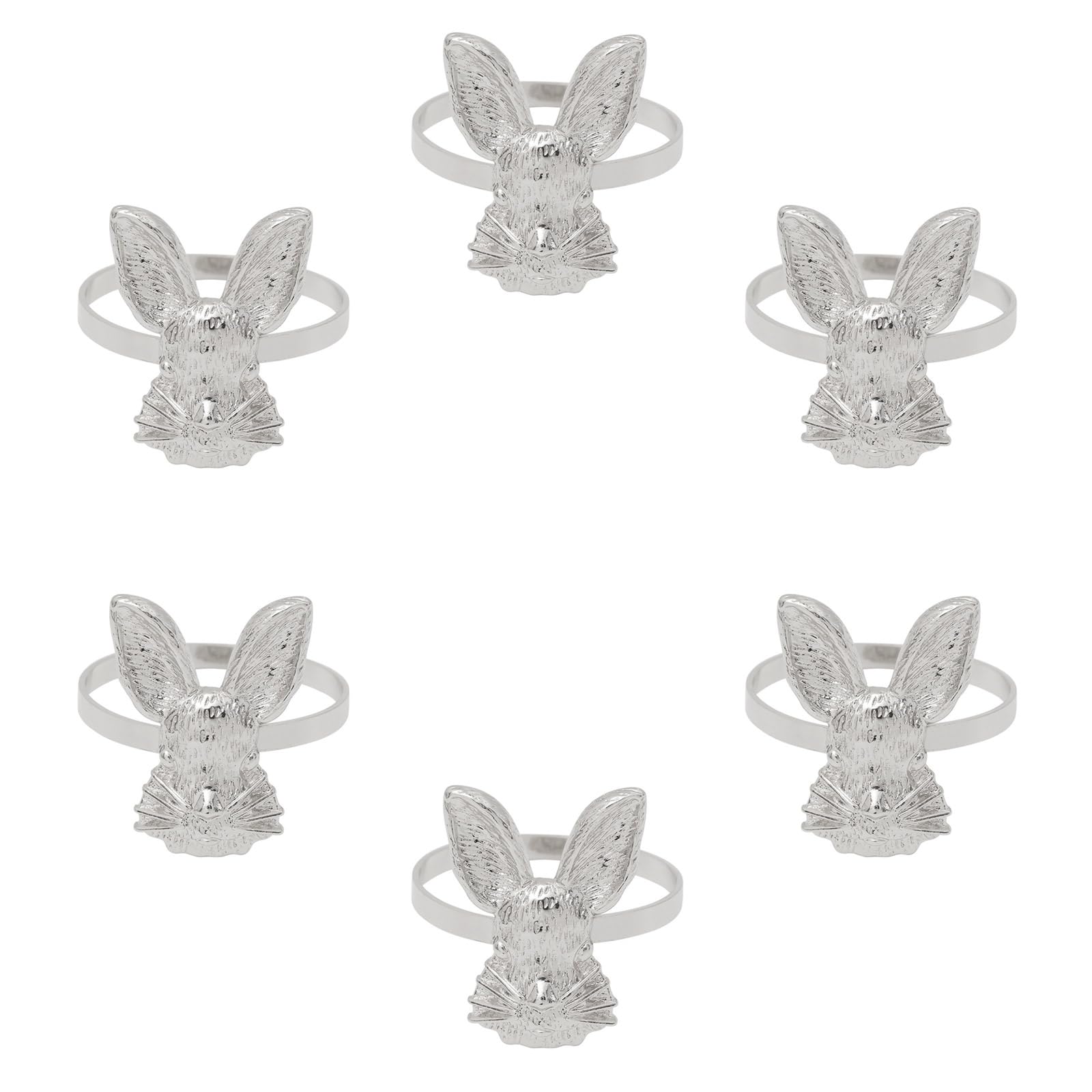 Lerpwige 6Pcs Delicate Rabbits Napkin Rings Unique Rabbits Napkin Rings for Easter Festival and Seasonal Decorations Metal Table Decors
