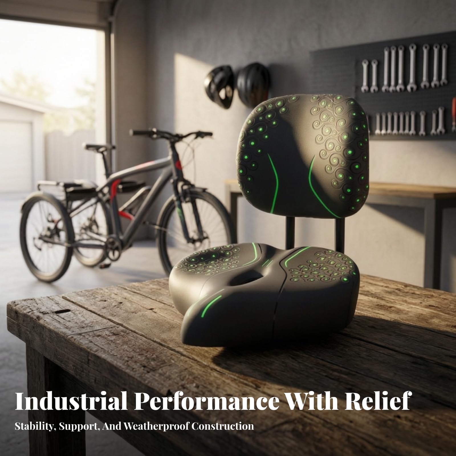 Cojín de Asiento para Eléctrico Sillín para Asiento con Respaldo Contorno Ergonómico y Ventilado con Recorte Central Soporte Trasero Acolchado con