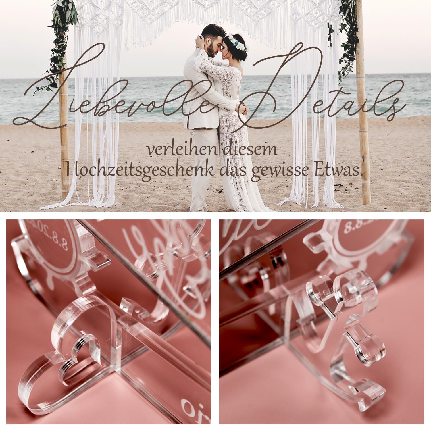 Dekolando Geschenk Kristallene Hochzeit personalisiertes Schiff aus Acryl 15 Kristallhochzeit- Personalisierte Geschenke zur Kristallenen Hochzeit Kristall