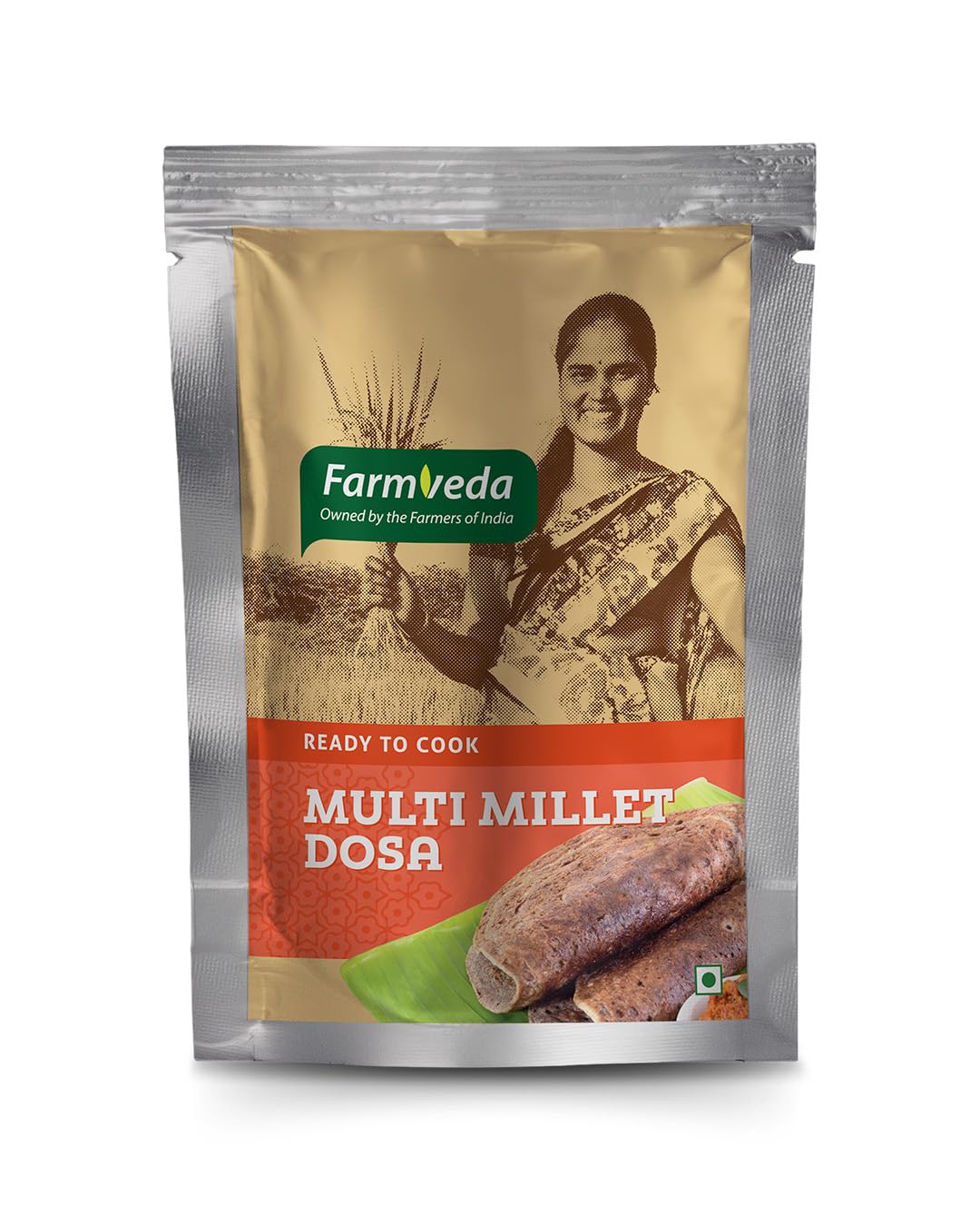 Farmveda Multi Millet Dosa Mix | High Protein & Fiber | Ready-to-Cook | No Preservatives | Natural Ingredients | Farmer-Owned Brand (500g)