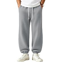 Susclude Mens Baggy Joggers Sweatpants, Wide Leg Bootcut Cotton Elastic Waist Drawstring Harem Pants, Workout Running Casual