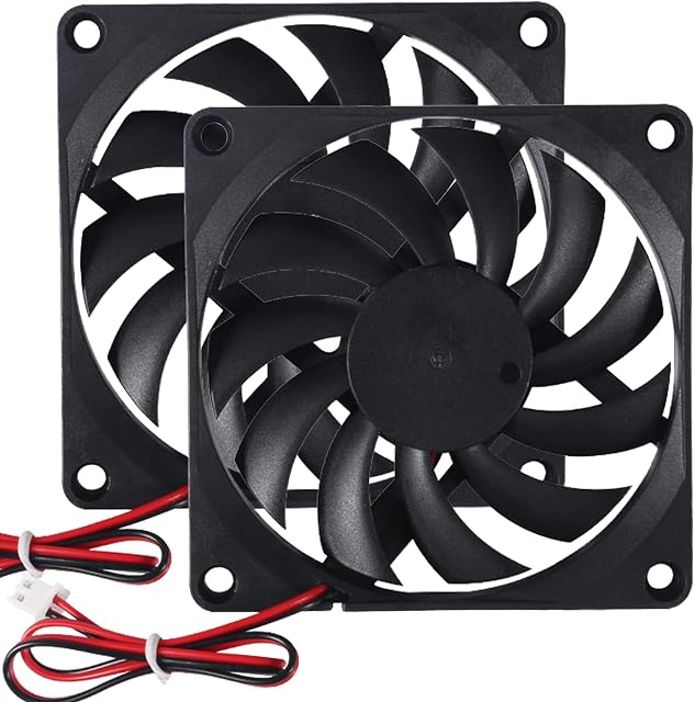 2Pcs DC 12V 8010 Fan Dual Ball Bearings 80mm 10mm Fan 3D Printer 80x80x10 Brushless Cooling Fan for Makerbot for 3D Printer PC CPU Computer Case Fan Cooler and Other Small Heat Dissipation Equipment