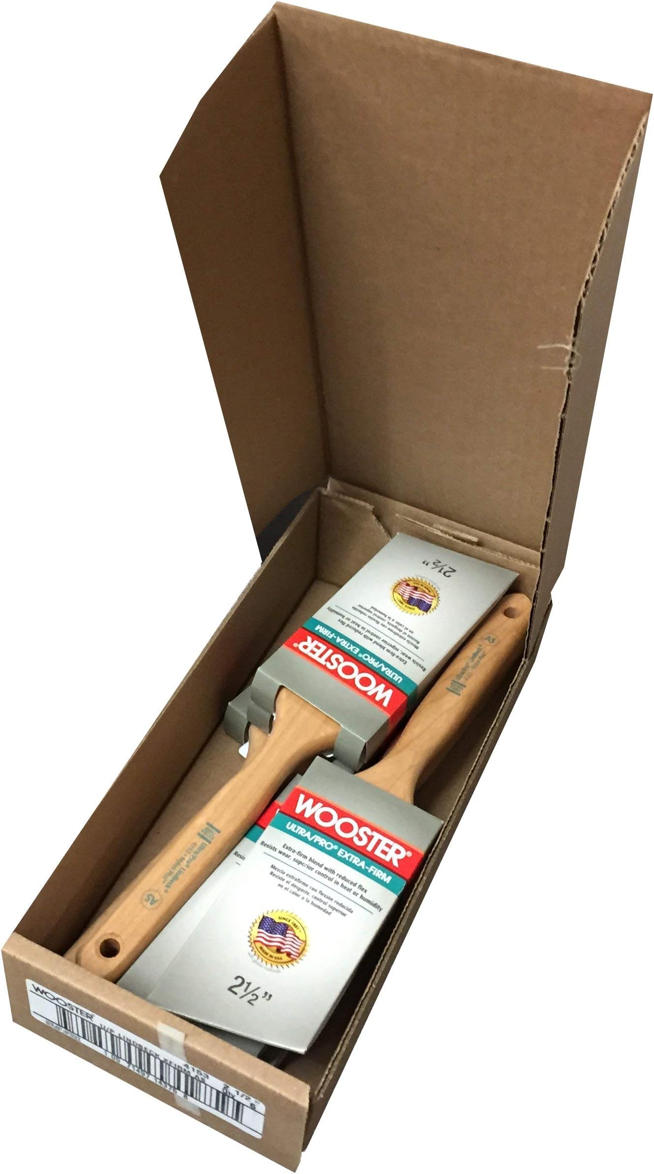 Wooster Brush 4153 2.5 inch Ultra/Pro Extra-Firm Lindbeck Angle Sash Paintbrush, Pack of 6