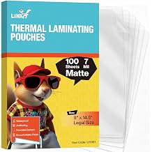 Uinkit 7mil Matte Legal Size Thermal Laminating Pouches, 100 Pack 8.5x14 Inches, Ultra Thick Anti-Glare Laminating Sheets for Gallery Art, Permanent Archives - Heavy Duty Laminator Required