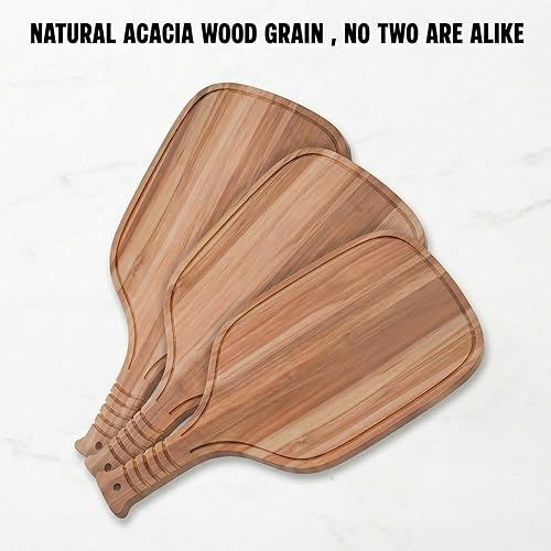 Miniatura 8 de Tabla de cortar de madera de acacia (16.9 x 8.1 pulgadas), regalos de pickleball para hombres o mujeres, platos de bola de encurtido, bandeja