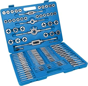 110 PCS Metric Tap and Die Set, M2-M18 Rethreading Kit for Making Screw Threads for Cutting External and Internal Thread Threading with Storage Case